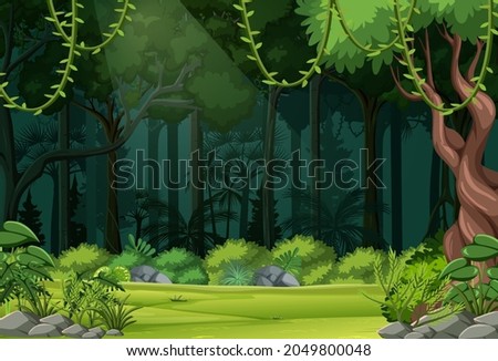 Nature forest landscape background illustration