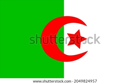 Algeria flag, official colors and proportion correctly. National algeria flag vector 