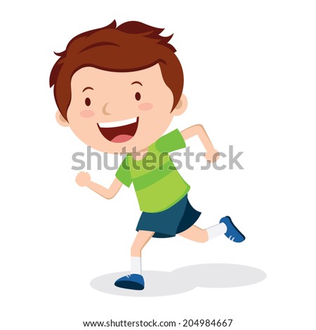 Boy running. Marathon runner or a boy running on school sport day.