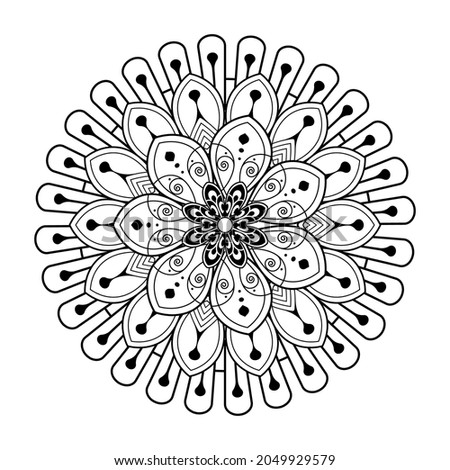 Mandala Coloring book design art vector. hand drawn mandala illustration. on white background