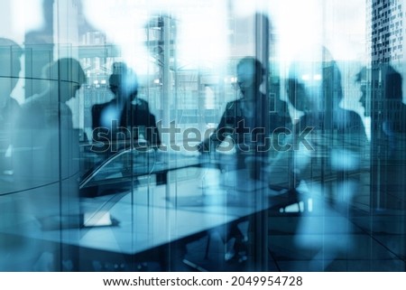 Group of business people work together in office