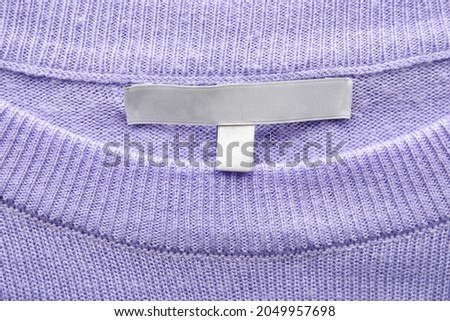 Closeup view of label on clothes