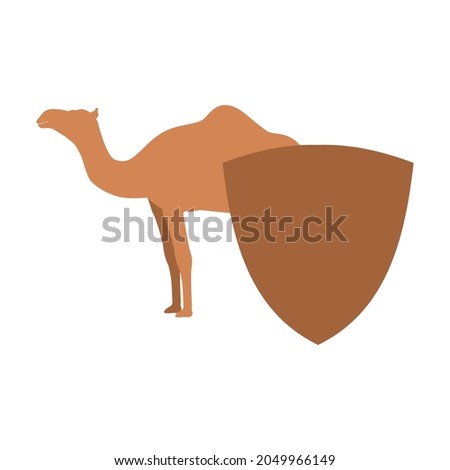 Illustration Vector Graphic of Camel Shield Logo. Perfect to use for Technology Company