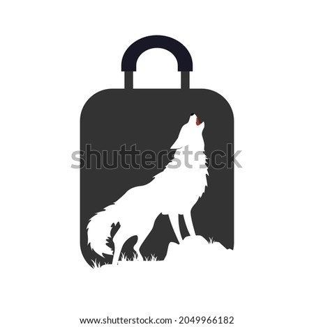 Illustration Vector Graphic of Wolf Suitcase Logo. Perfect to use for Technology Company