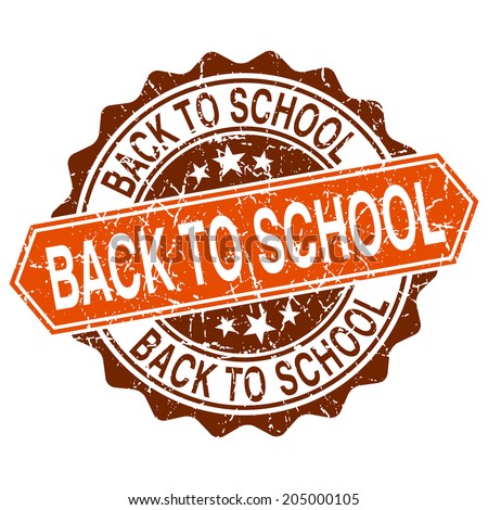 Back to school grungy stamp isolated on white background