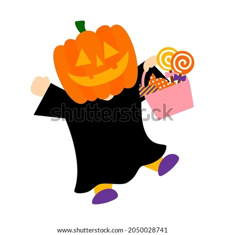 Clip art of a child in a costume on Halloween