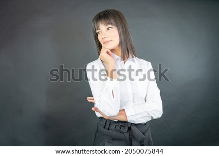 business woman on black background   