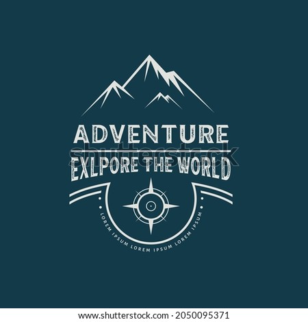 Adventure mountain design logo template