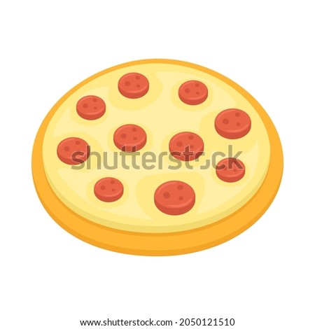 Italian Pizza Sign Emoji Icon Illustration. Pizzeria Food Vector Symbol Emoticon Design Clip Art Sign Comic Style.