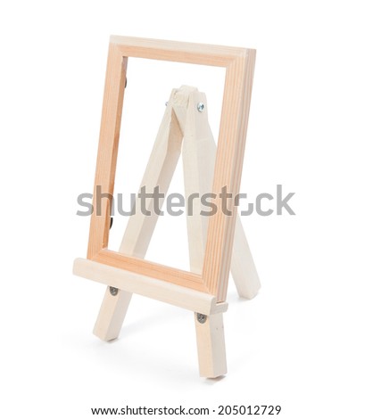 wooden photo frame isolate on white background