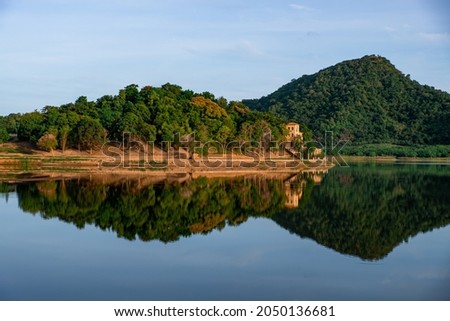 Landscape, reflection of forest near the river , Sattahip Thailand.
