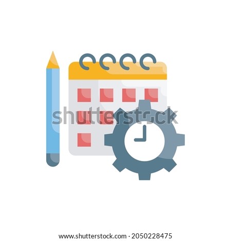 Schedule Planning vector flat icon style illustration. EPS 10 file