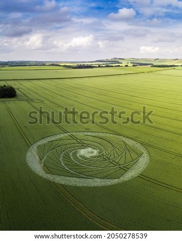 crop circle in Avebury south uk Royalty-Free Stock Photo #2050278539