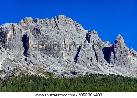 Landscape of Cadini di Misurina in the Dolomites, Italy, Europe                               