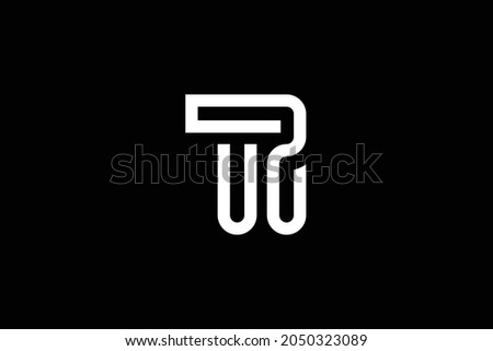 RT letter logo design on luxury background. TR monogram initials letter logo concept. RT icon design. TR elegant and Professional white color letter icon design on black background.