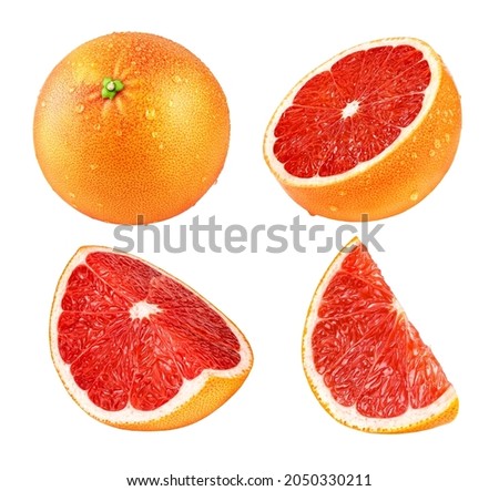 Fresh juicy grapefruit isolated on white background. Royalty-Free Stock Photo #2050330211