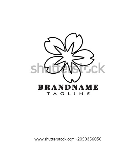style flower logo cartoon icon design template black modern isolated illustration