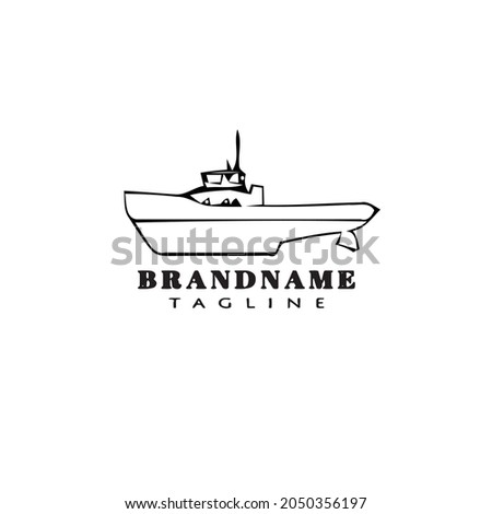boat logo cartoon icon design black modern isolated vector illustration