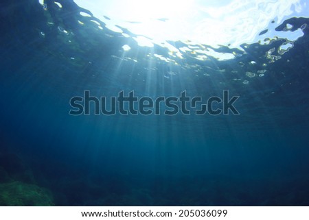 Blue Ocean Underwater Background