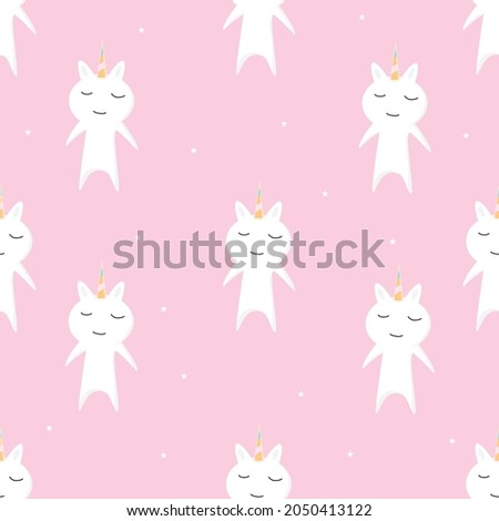 Unicorn cute seamless pattern.Background pink.vector illustration.