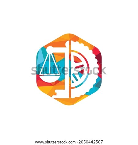 Transport law vector logo design template. Tire and balance icon design.	
