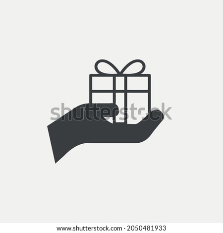 Gift box icon vector. Gift box with ribbon line icon. Present outline vector sign, linear style flat icon isolated on grey background. Vector illustration eps10