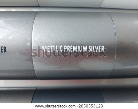 Metallic silver Car body paint color sample