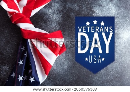 American flag on grunge background . Veterans Day