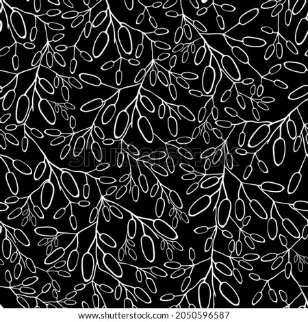 Barberry seamless pattern. Hand drawn berry background. Royalty-Free Stock Photo #2050596587