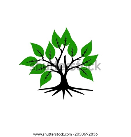 Realistic tree collection isolated on white background, trees and roots with green leaves look beautiful and fresh. tree logo style and
of tree illustrations It can be used to showcase natural topics