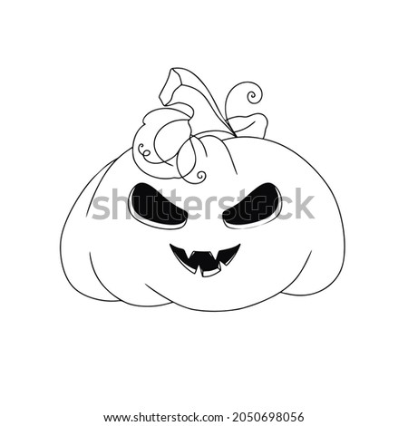 Pumpkin with a smiling face. Halloween pumpkin. Happy Halloween! Vector illustration.