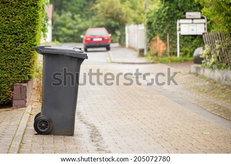 Garbage can symbolizing recycling in Germany Royalty-Free Stock Photo #205072780