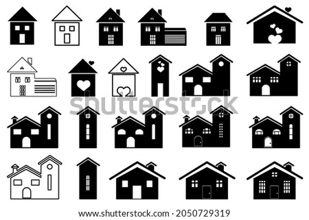 House Icon Set. House vector illustration symbol template.