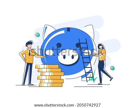 Business investment concept,Financial growth rising up to success,flat design icon vector illustration