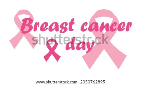 Pink ribbon. Breast cancer awareness symbol. World breast cancer day. Vector illustration