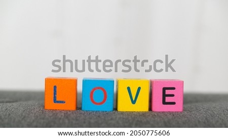 
Love from letters, colorful wooden letters
