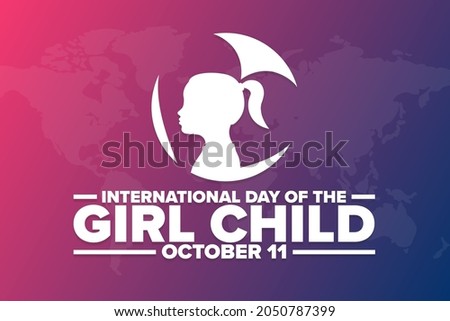 International Day of the Girl Child. October 11. Holiday concept. Template for background, banner, card, poster with text inscription. Vector EPS10 illustration Royalty-Free Stock Photo #2050787399