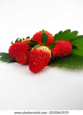 fresh strawberries isolated on a white background