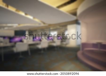 Defocused and Blur Photo of Luxury and Elegant Workplace Interior Design