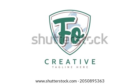 FO Initials, handwriting logo vector