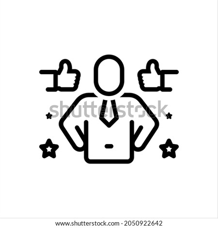 Vector line icon for proudly Royalty-Free Stock Photo #2050922642