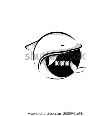 dolphin logo illustration vector, fish logo
