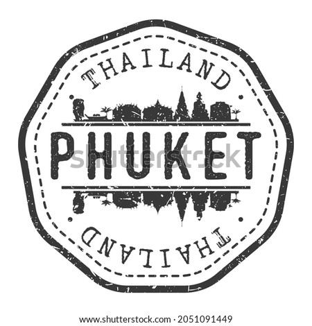 Phuket, Mueang Phuket District, Thailand Stamp Skyline Postmark. Silhouette Postal Passport. City Round Vector Icon. Vintage Postage Design. Royalty-Free Stock Photo #2051091449