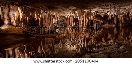 Stalactites and Stalagmites in Luray Caverns, Virginia, USA Royalty-Free Stock Photo #2051100404