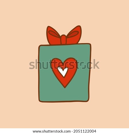 Christmas Gift Box Symbol. Social Media Post. Christmas Decoration Vector Illustration.