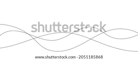 Thin line wavy abstract vector background. Curve wave seamless pattern. Line art striped graphic template. Vector illustration. Royalty-Free Stock Photo #2051185868