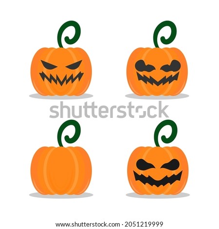 Set of Halloween pumpkins. Vector illustration
