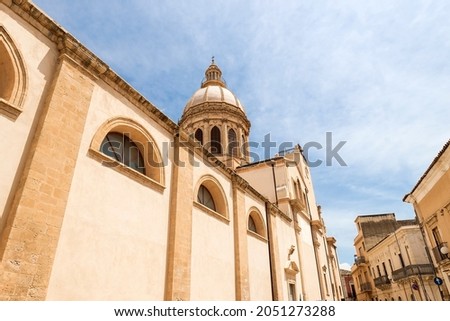 Details of The Mother Church of  Saint Mary of the Stars (Chiesa Madre di Santa Maria delle Stelle) in Comiso, Province of Ragusa, Sicily, Italy.