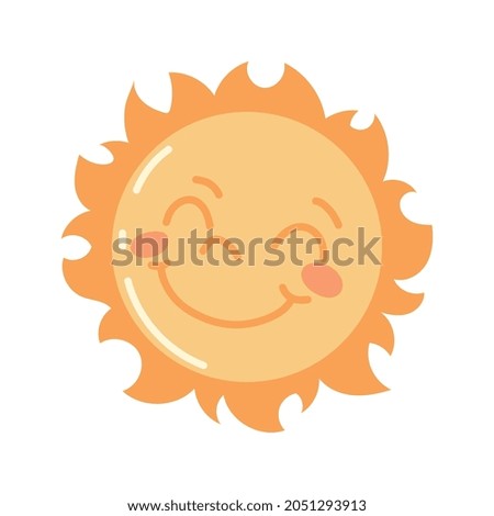 cute cartoon sun icon isolated