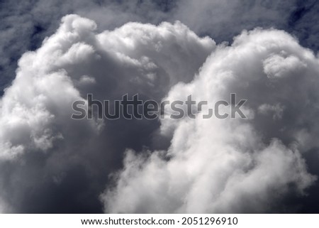 close-up picture of clouds with gray sky